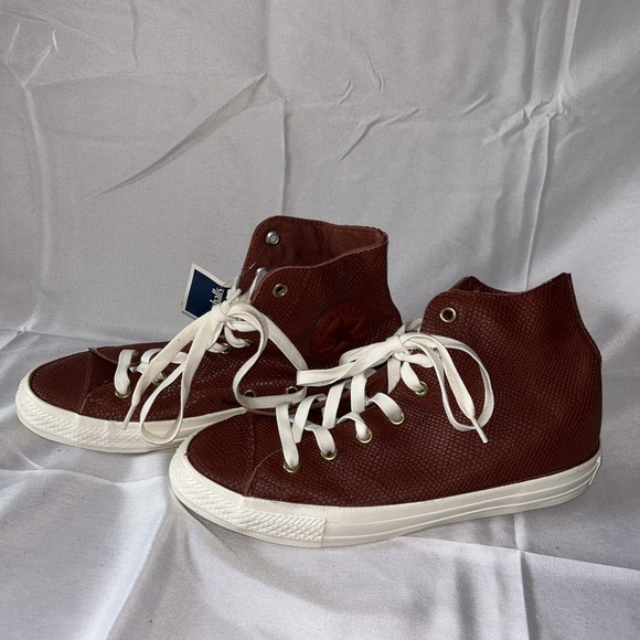 Converse Chuck Taylor Gemma Exotics high top shoes brown size 7 faux snake skin - Picture 4 of 9